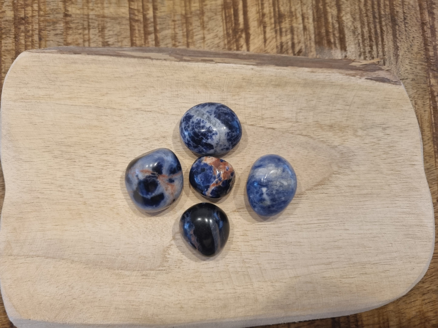 Sodalite round tumbled stone
