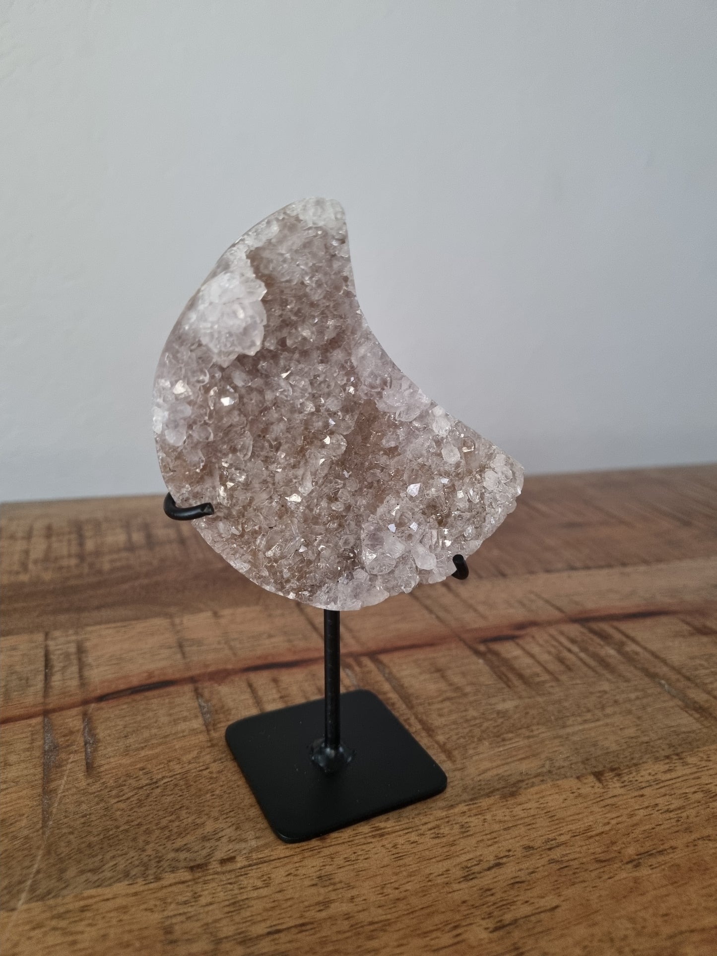 Pink amethyst moon on stand 6