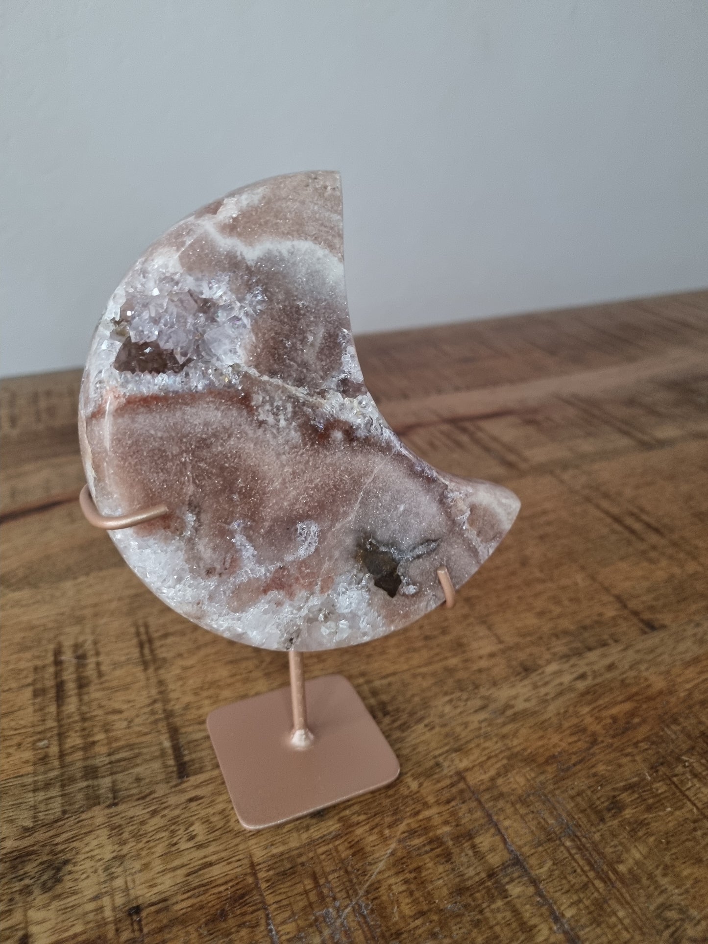 Pink amethyst moon on stand 5