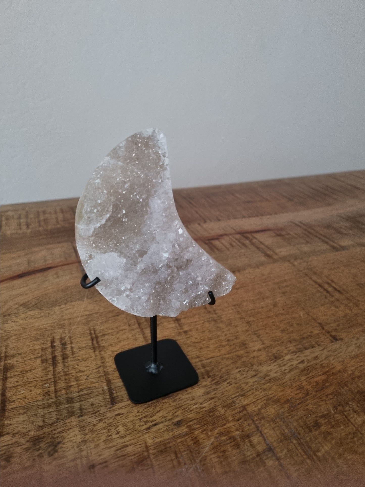 Pink amethyst moon on stand 3