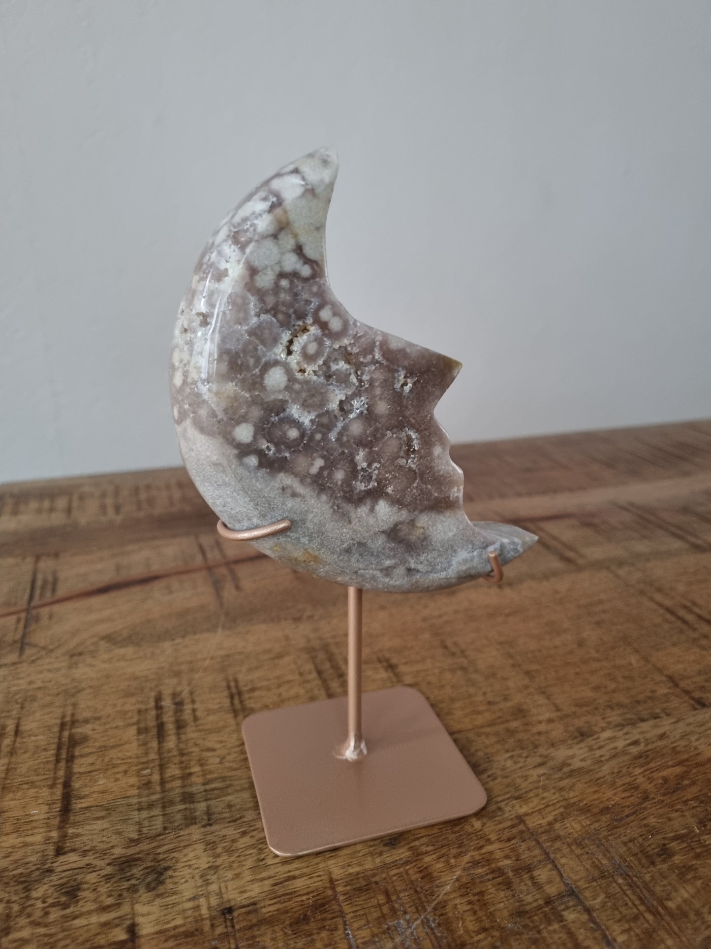 Pink amethyst moon on stand 9
