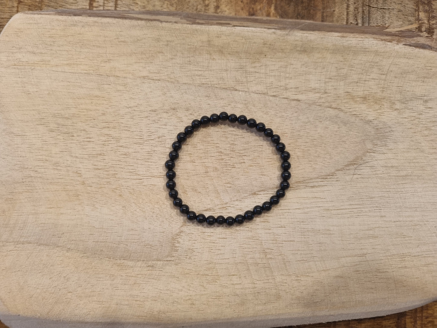 Zwarte toermalijn kinderarmband 4mm