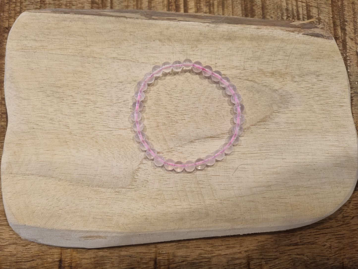 Rozenkwarts kogelarmband 6mm