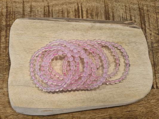 Rozenkwarts kogelarmband 6mm