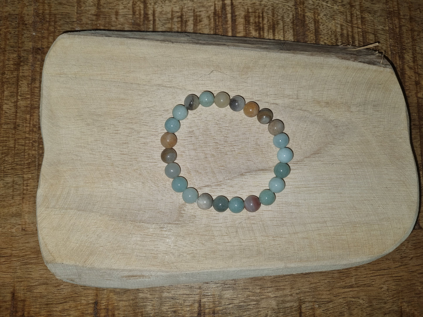 Amazoniet multi kogelarmband 8mm