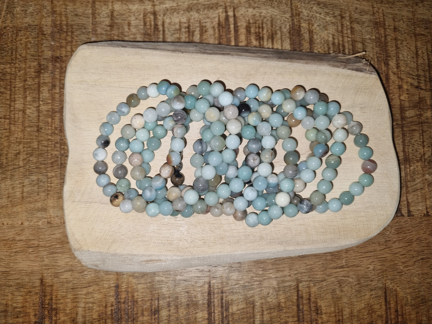 Amazoniet multi kogelarmband 8mm