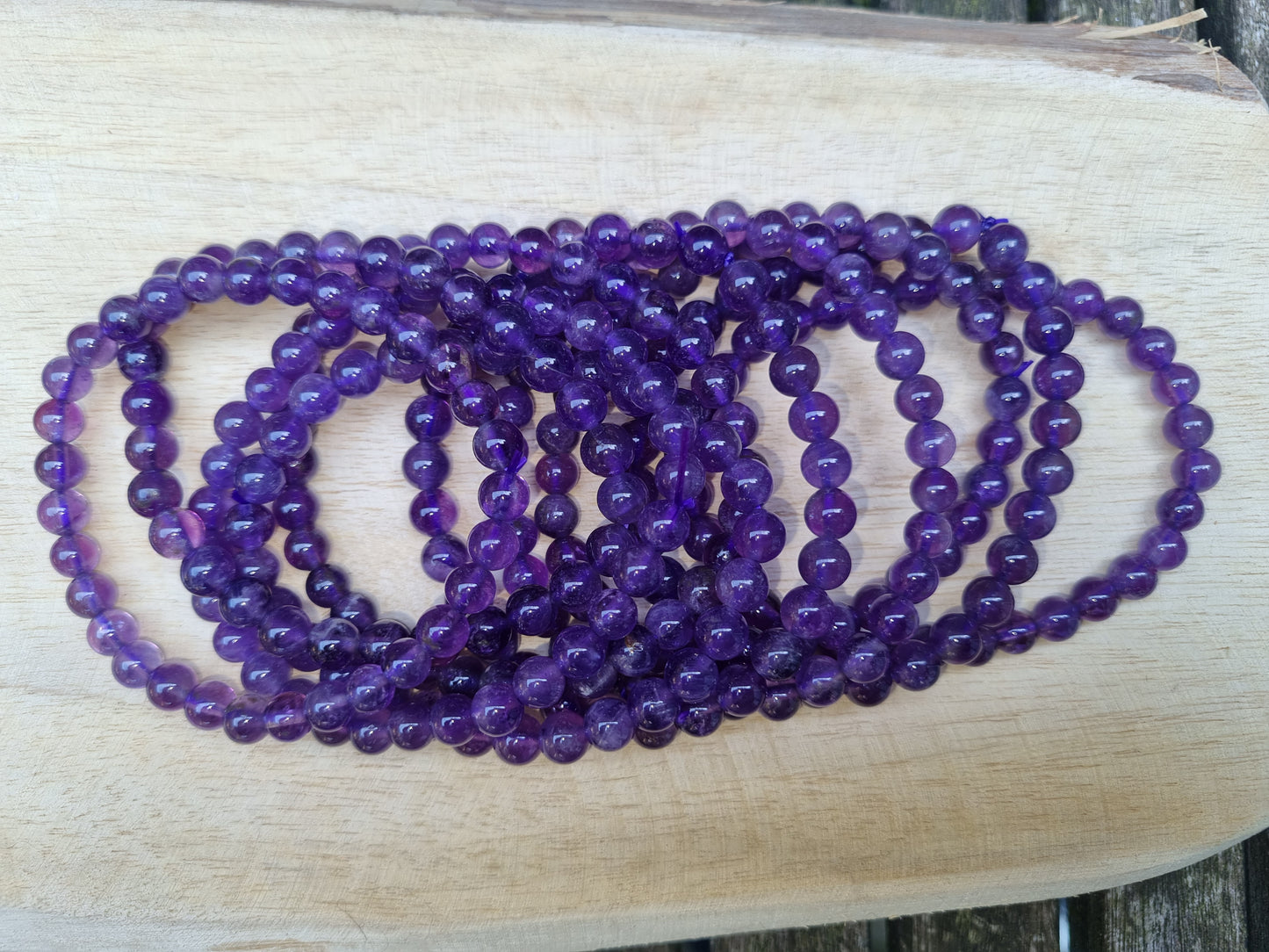 Amethist kogelarmband 6mm