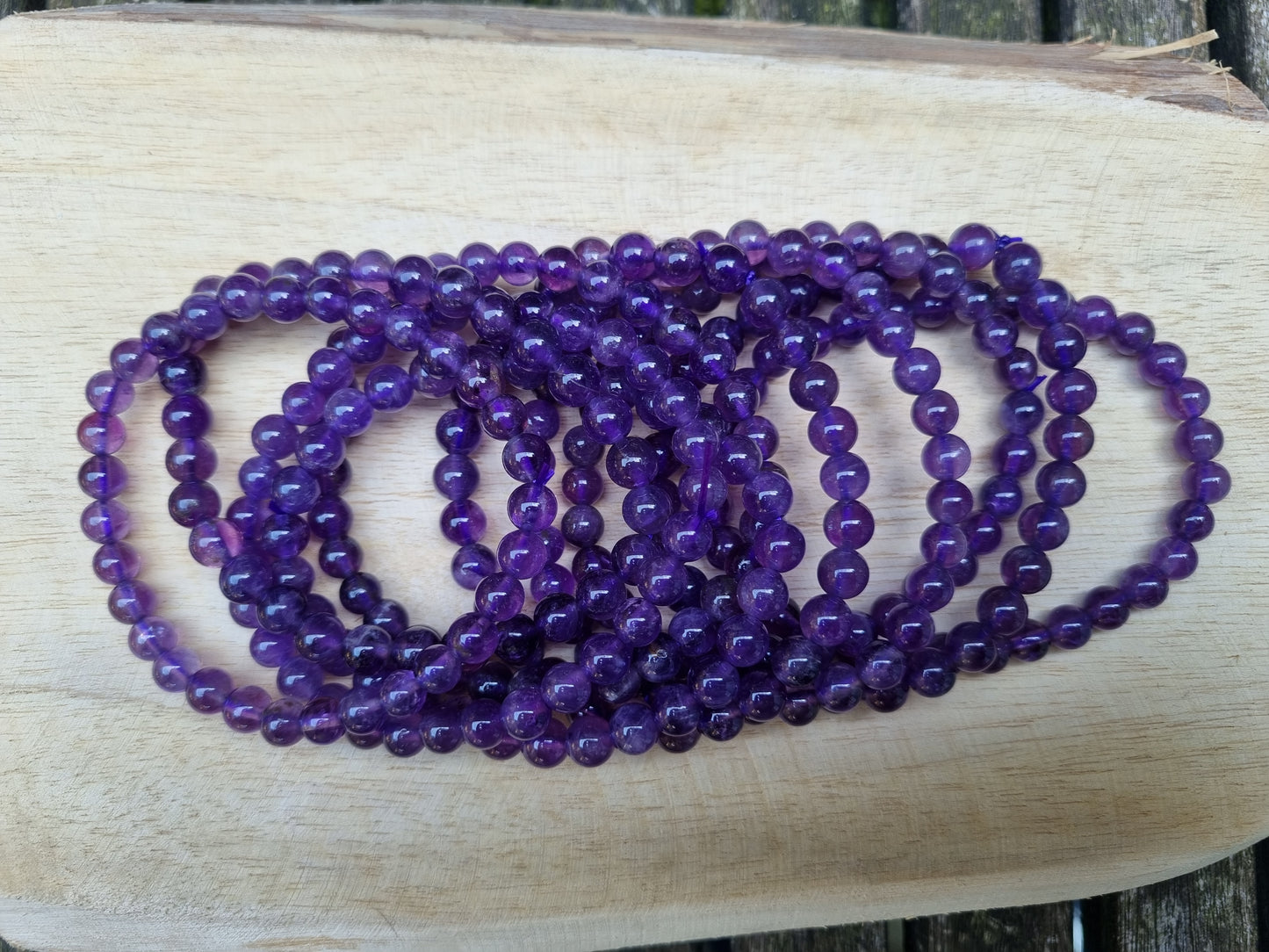 Amethist kogelarmband 6mm